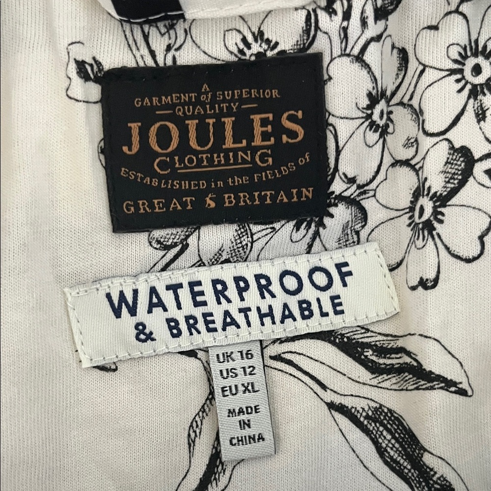 Joules Women's Black and White Striped Raincoat - Picture 4 of 5